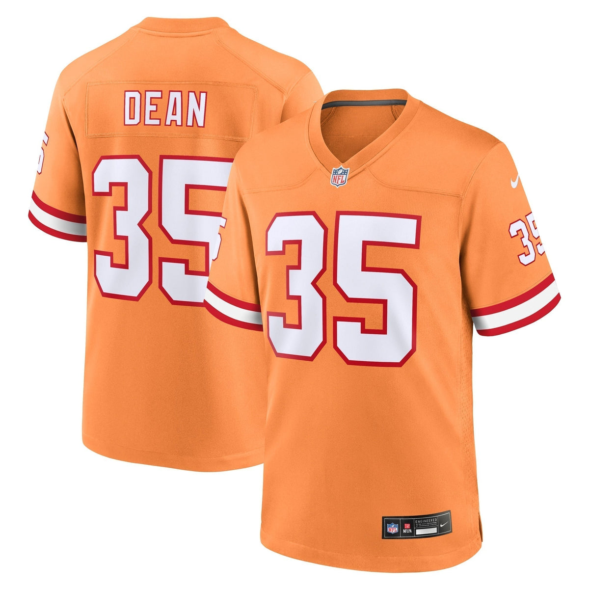 Jamel Dean Tampa Bay Buccaneers Nike Throwback Game Jersey - Orange football jersey product view 1
