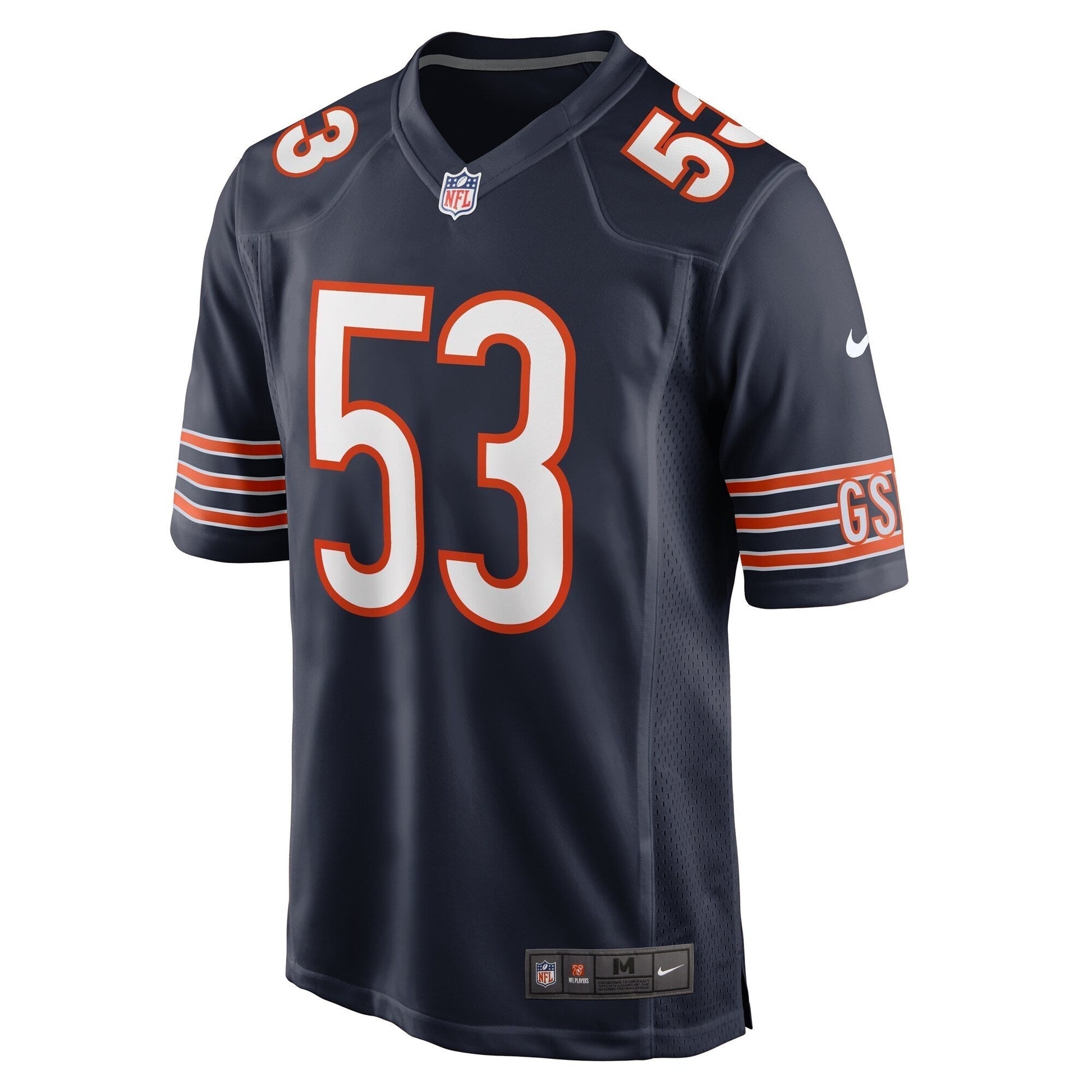 TJ Edwards Chicago Bears Nike Game Jersey - Navy football jersey product view 2