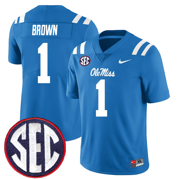 AJ Brown Ole Miss Rebels Jersey - Powder Blue sports jersey product view 1