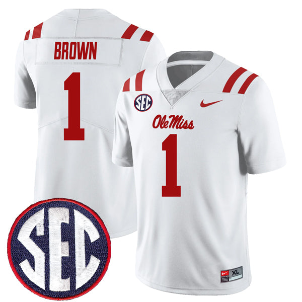 AJ Brown Ole Miss Rebels Jersey - White sports jersey product view 1