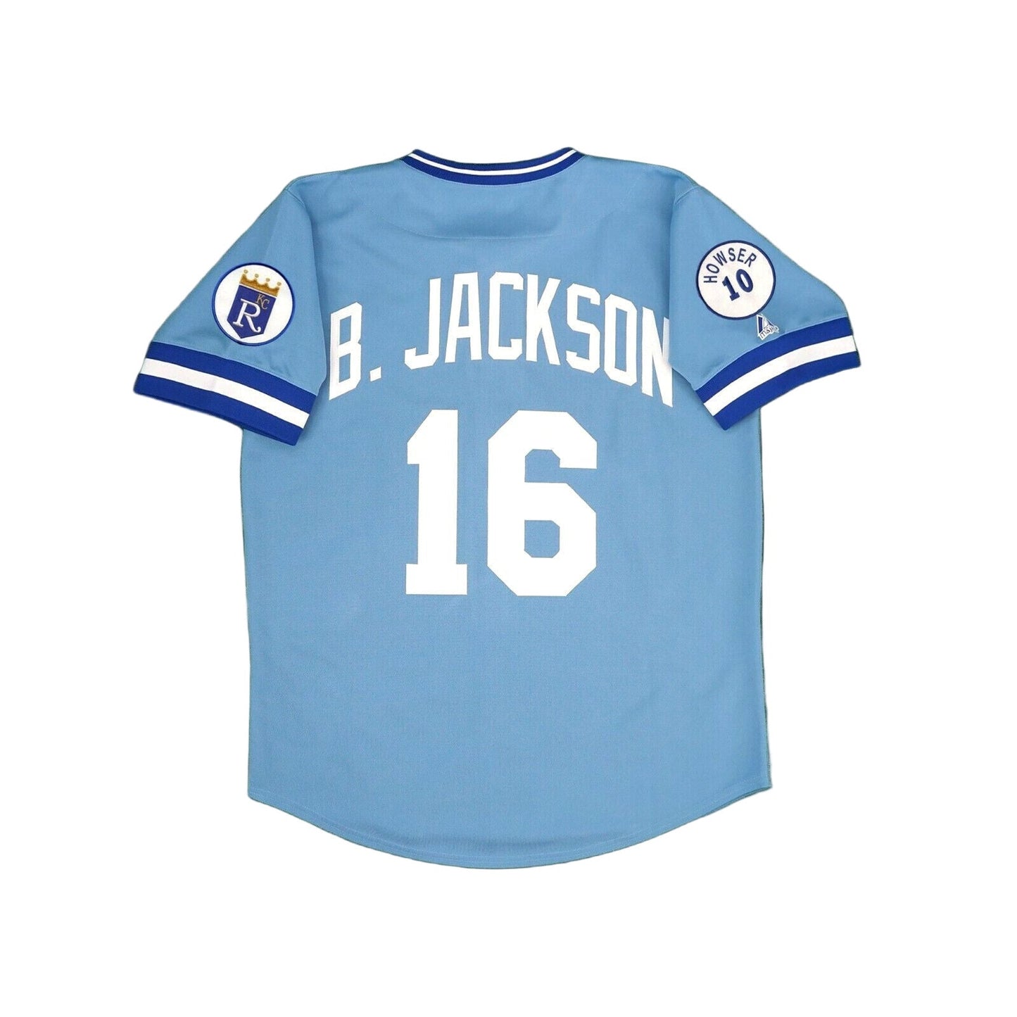 Bo Jackson 1987 Kansas City Royals Cooperstown Away Jersey - Blue baseball jersey product view 2