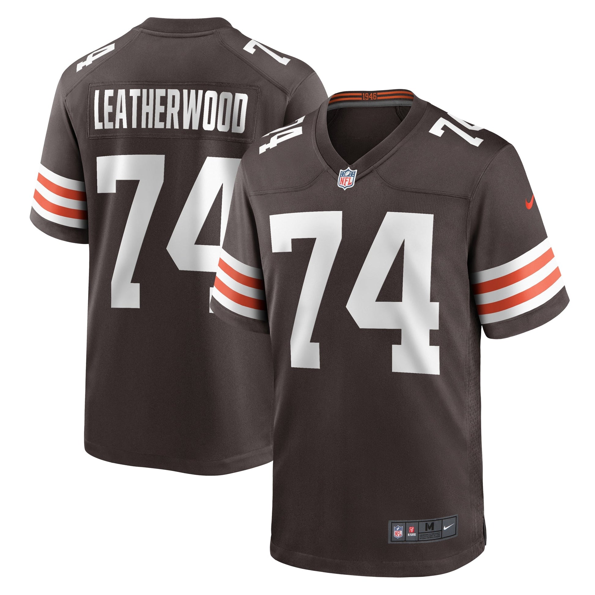Alex Leatherwood Cleveland Browns Nike Team Game Jersey - Brown football jersey product view 1