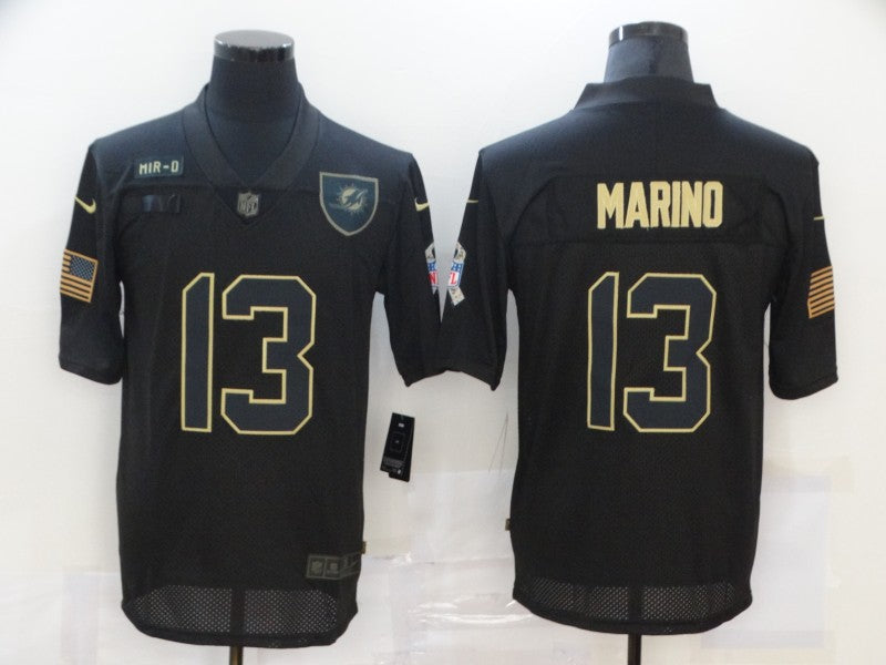 Men's Miami Dolphins #13 Dan Marino Black Game Player Jersey1 football jersey product view 1