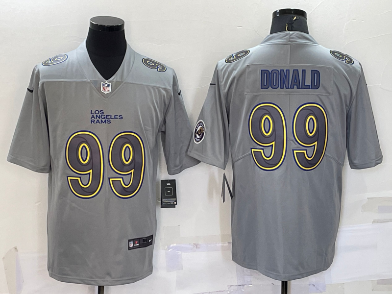 Men's Los Angeles Rams Aaron Donald #99 Gray Atmosphere Fashion Game Jersey1 football jersey product view 1