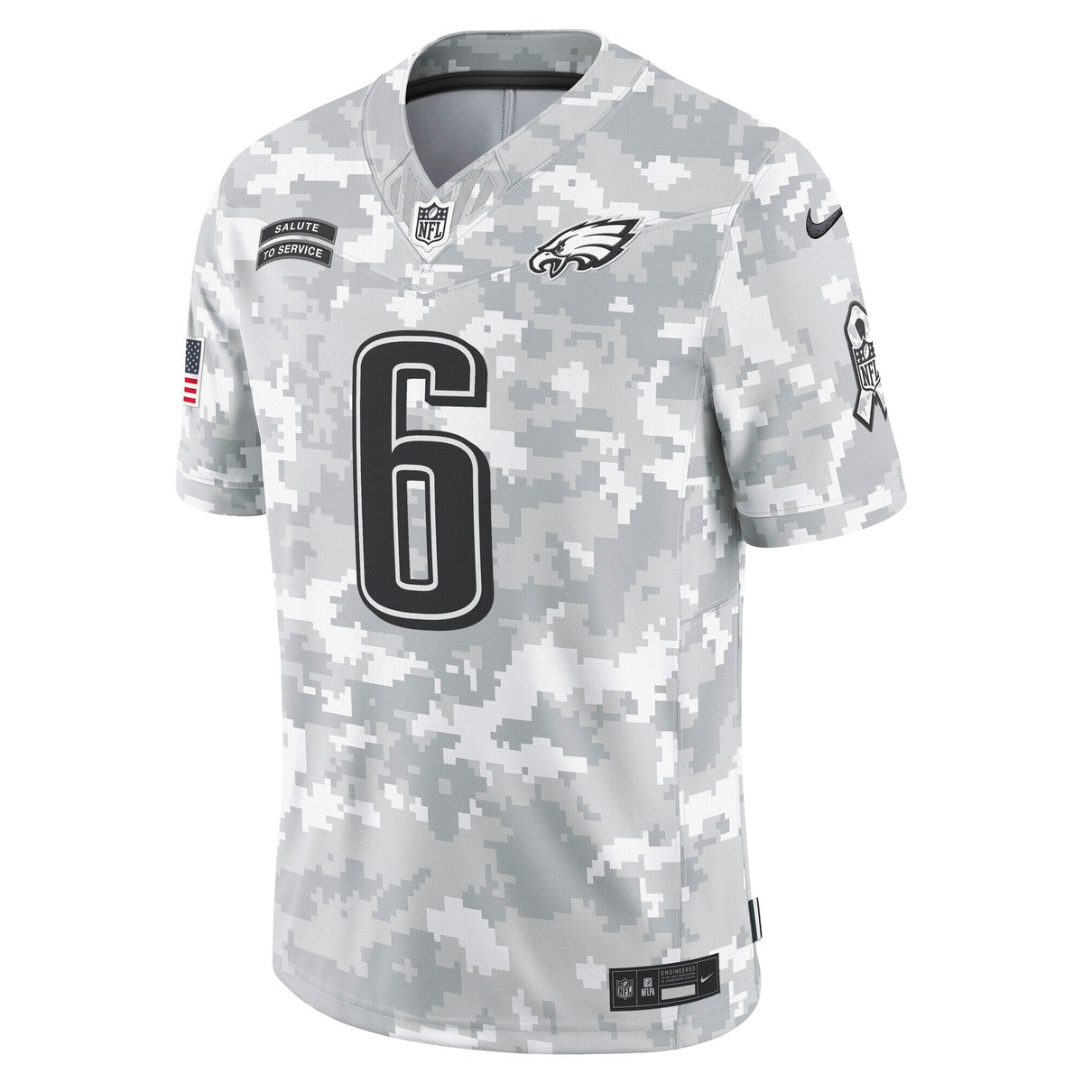 DeVonta Smith Philadelphia Eagles Nike 2024 Salute to Service Limited Jersey - Arctic Camo football jersey product view 2