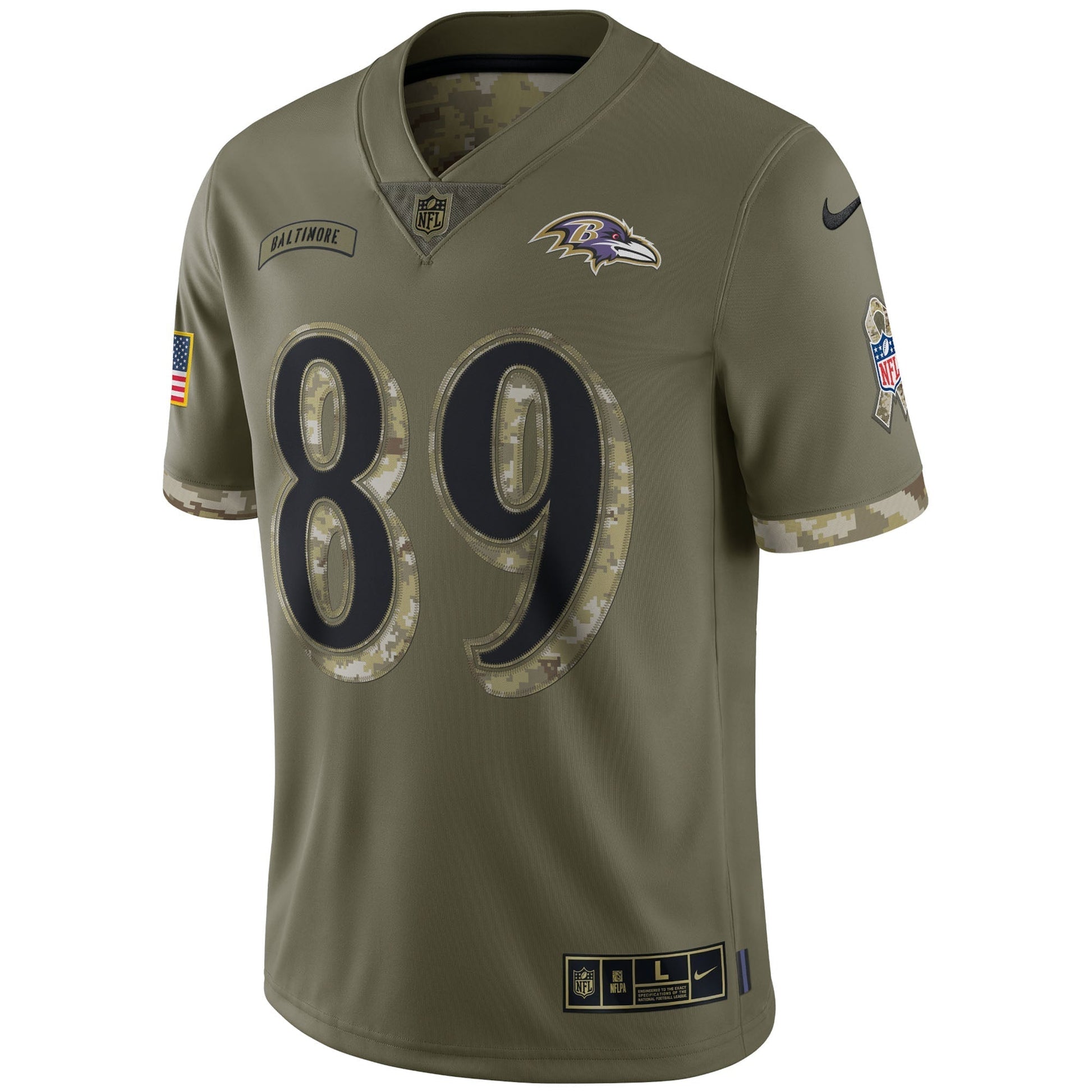 Mark Andrews Baltimore Ravens Nike 2022 Salute To Service Limited Jersey - Olive football jersey product view 2