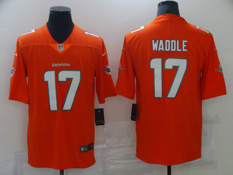 Men's Miami Dolphins Jaylen Waddle #17 Orange Game Jersey1 football jersey product view 1