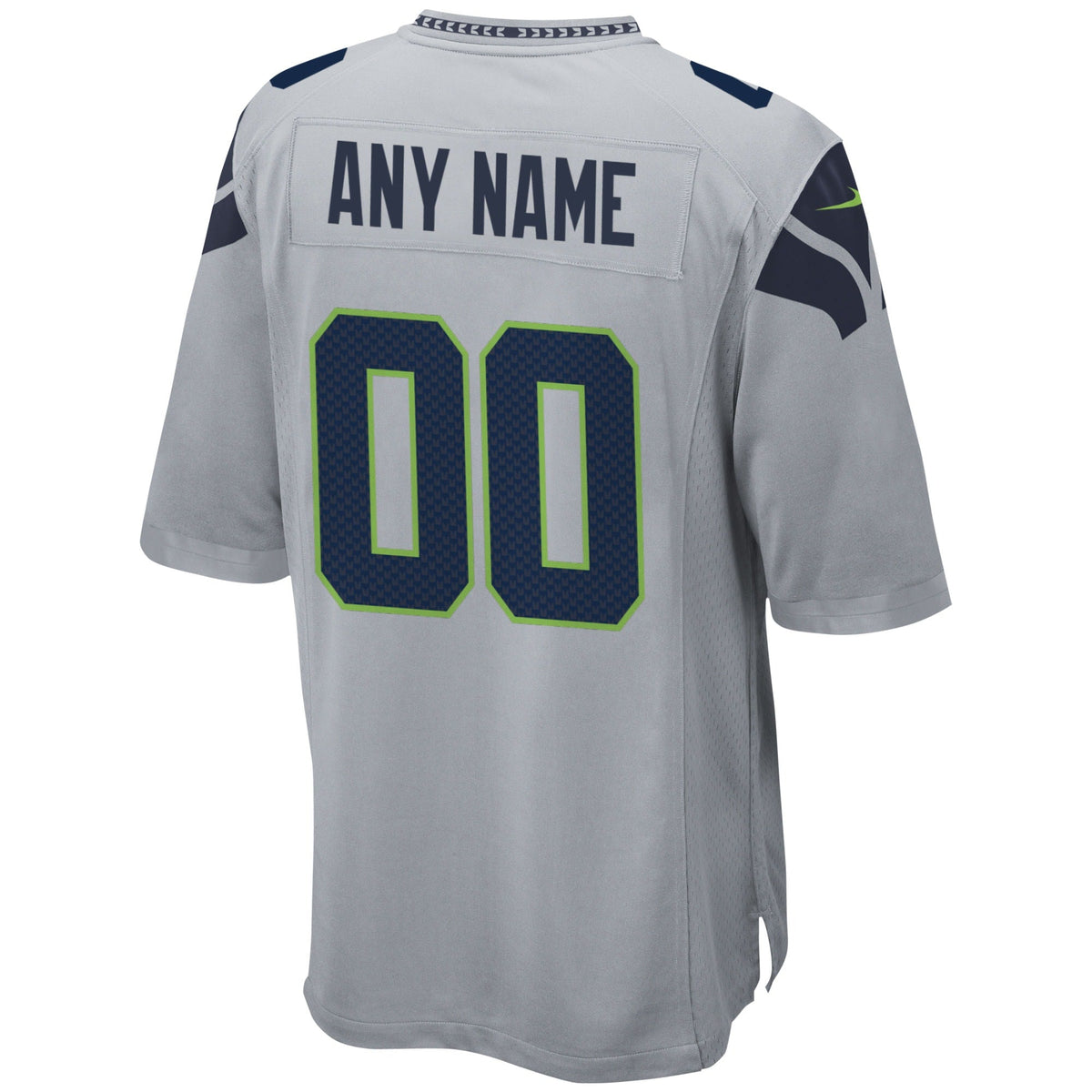 Seattle Seahawks Nike Alternate Custom Game Jersey - Gray football jersey product view 3