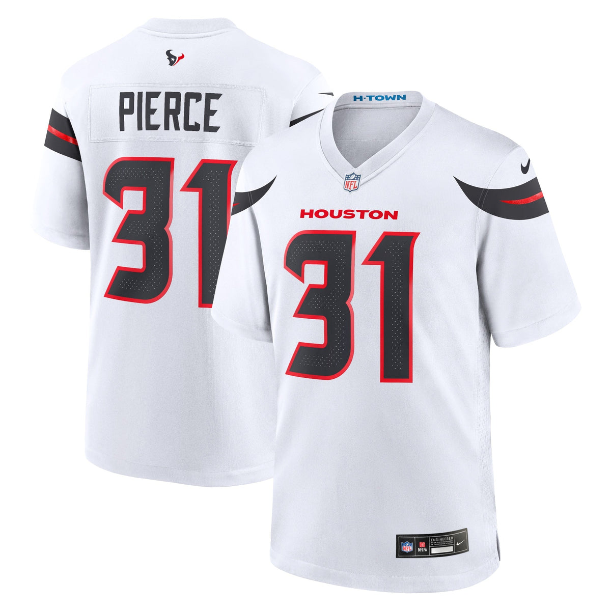 Dameon Pierce Houston Texans Nike Game Jersey - White football jersey product view 1