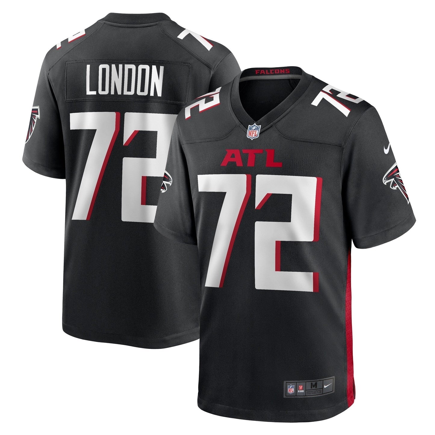 LaCale London Atlanta Falcons Nike Game Jersey - Black football jersey product view 1