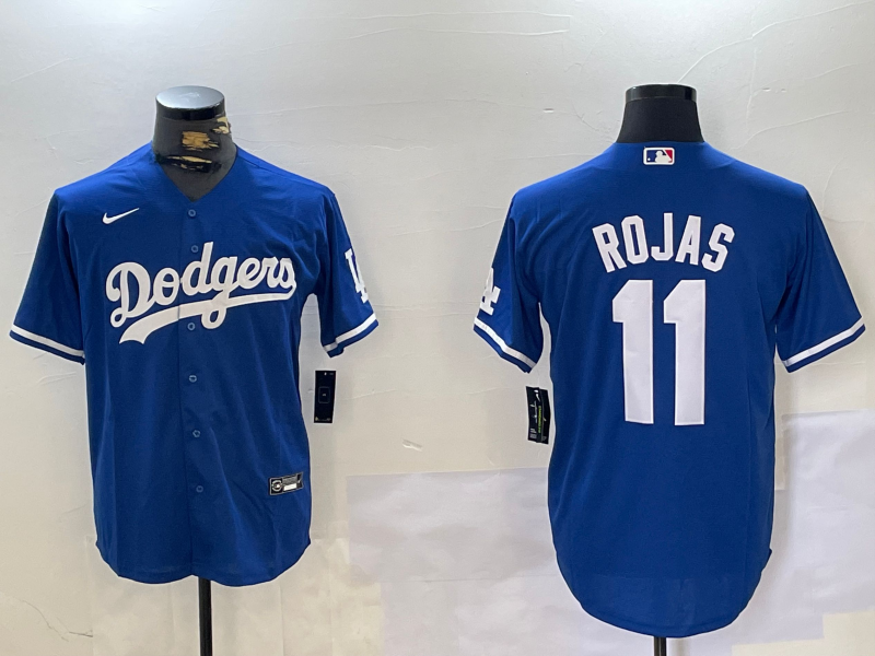 Men's Los Angeles Dodgers Miguel Rojas #11 Blue Replica Game Jersey1 baseball jersey product view 1