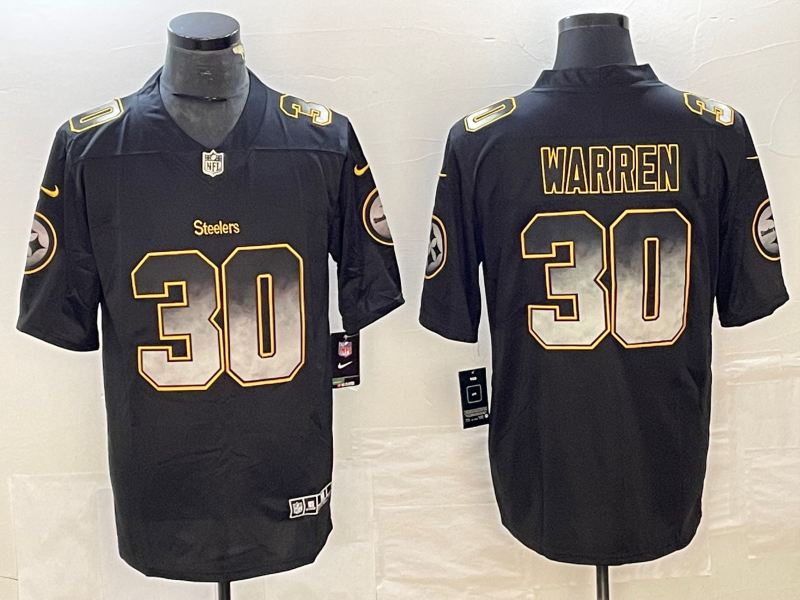 Men's Pittsburgh Steelers Jaylen Warren #30 Black Alternate Player Jersey1 football jersey product view 1