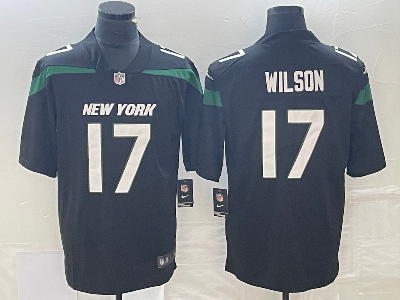 Men's New York Jets Garrett Wilson #17 Stealth Black Alternate Vapor Untouchable Limited Jersey1 football jersey product view 1