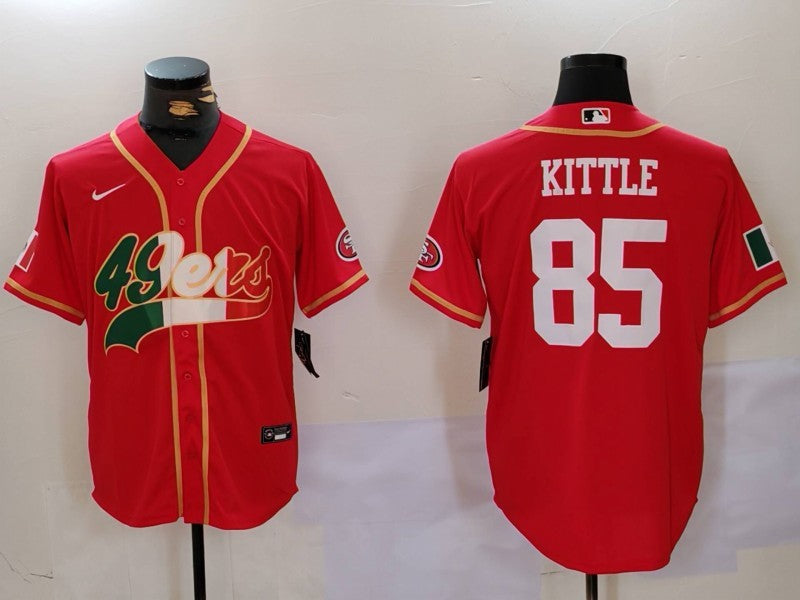 Men's San Francisco 49ers George Kittle #85 Scarlet Game Jersey1 football jersey product view 1
