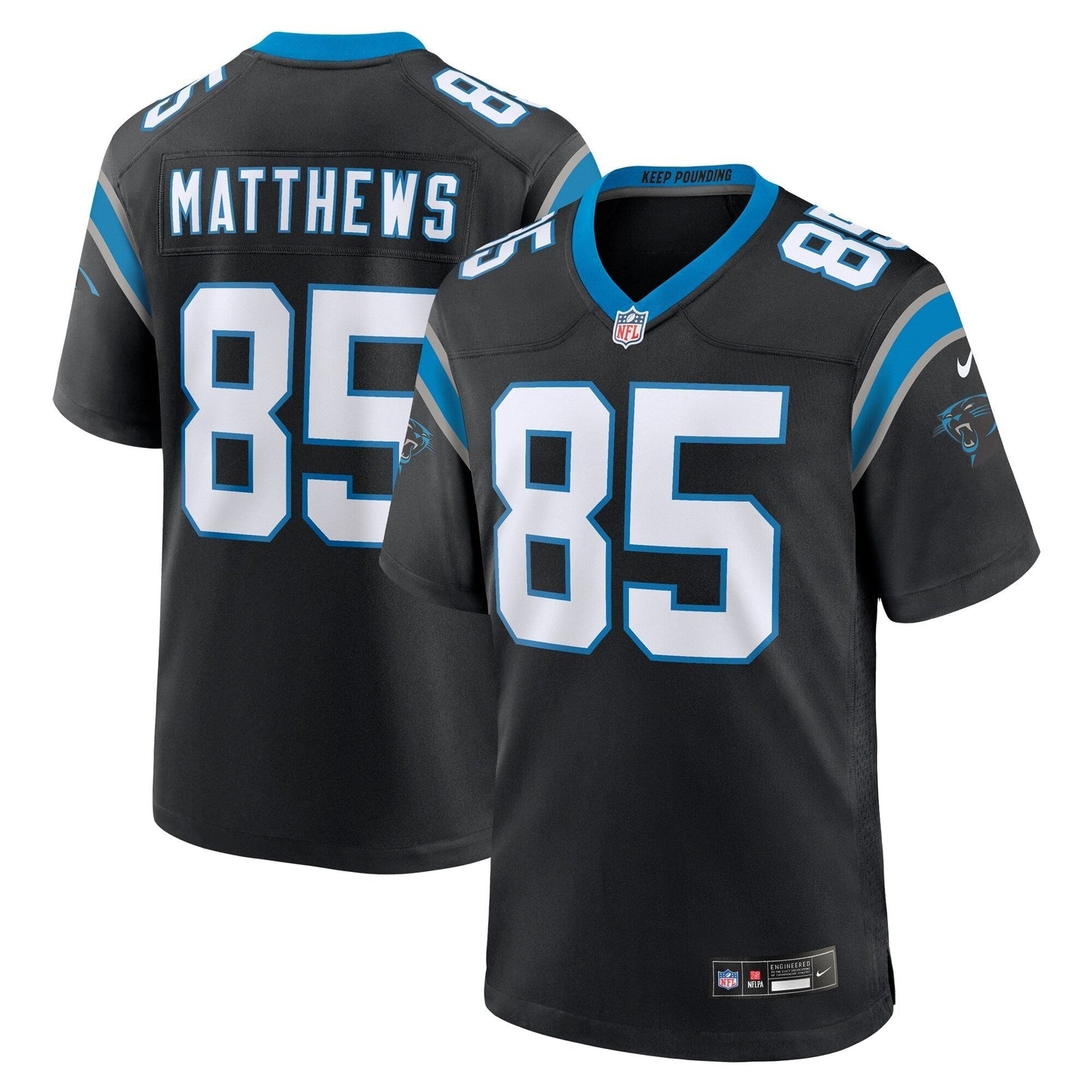Jordan Matthews Carolina Panthers Nike Game Jersey - Black football jersey product view 1