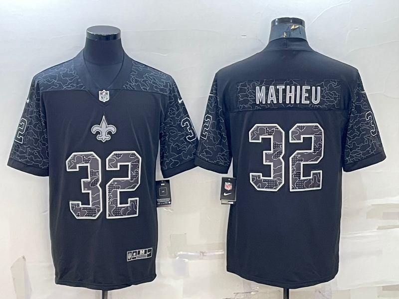Men's New Orleans Saints Tyrann Mathieu #32 Black RFLCTV Limited Jersey1 football jersey product view 1