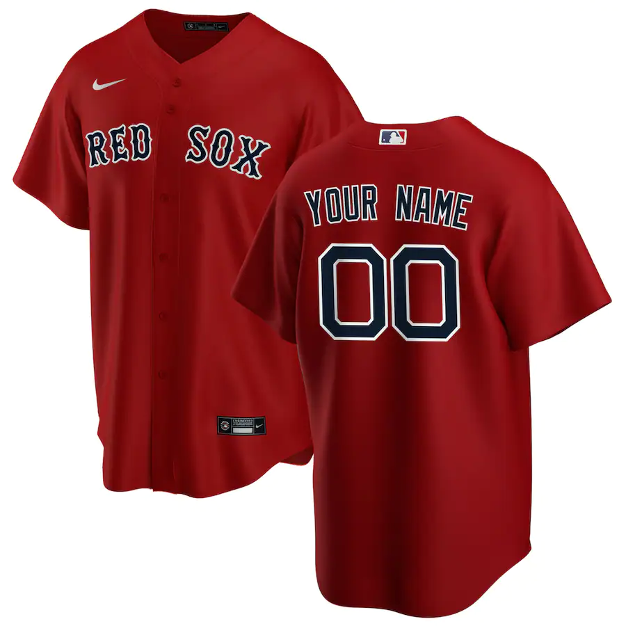 Men's Boston Red Sox Red Alternate Replica Custom Jersey1 baseball jersey product view 1