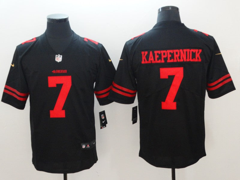 Men's San Francisco 49ers Colin Kaepernick #7 Black Player Game Jersey1 football jersey product view 1