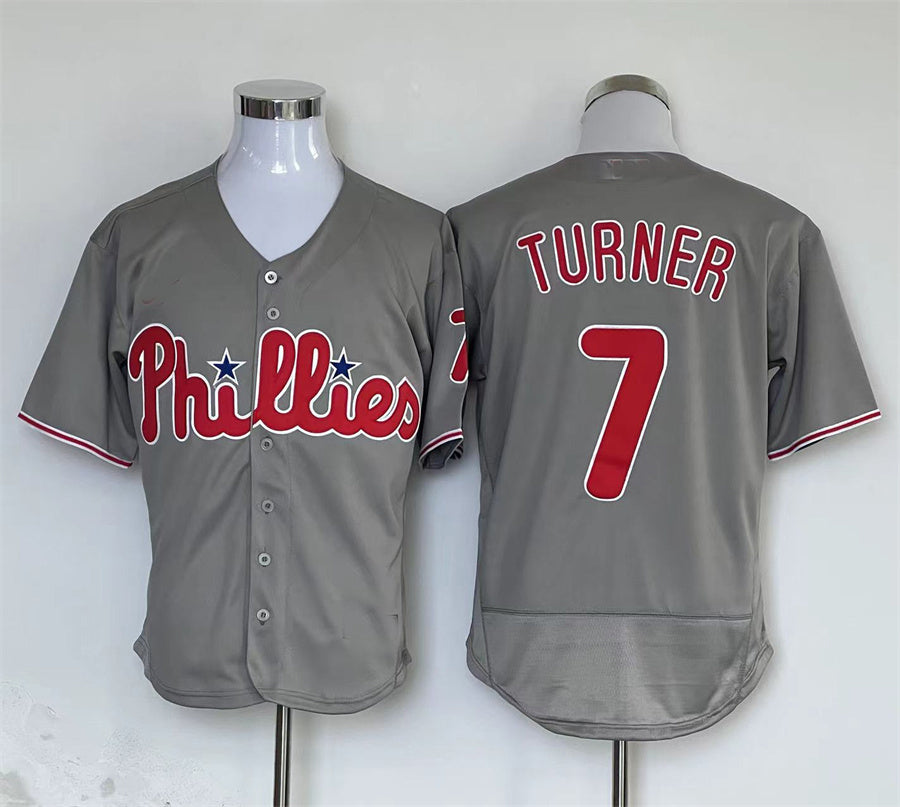 Philadelphia Phillies #7 Trea Turner Gray Elite Jersey Baseball Jerseys baseball jersey product view 1