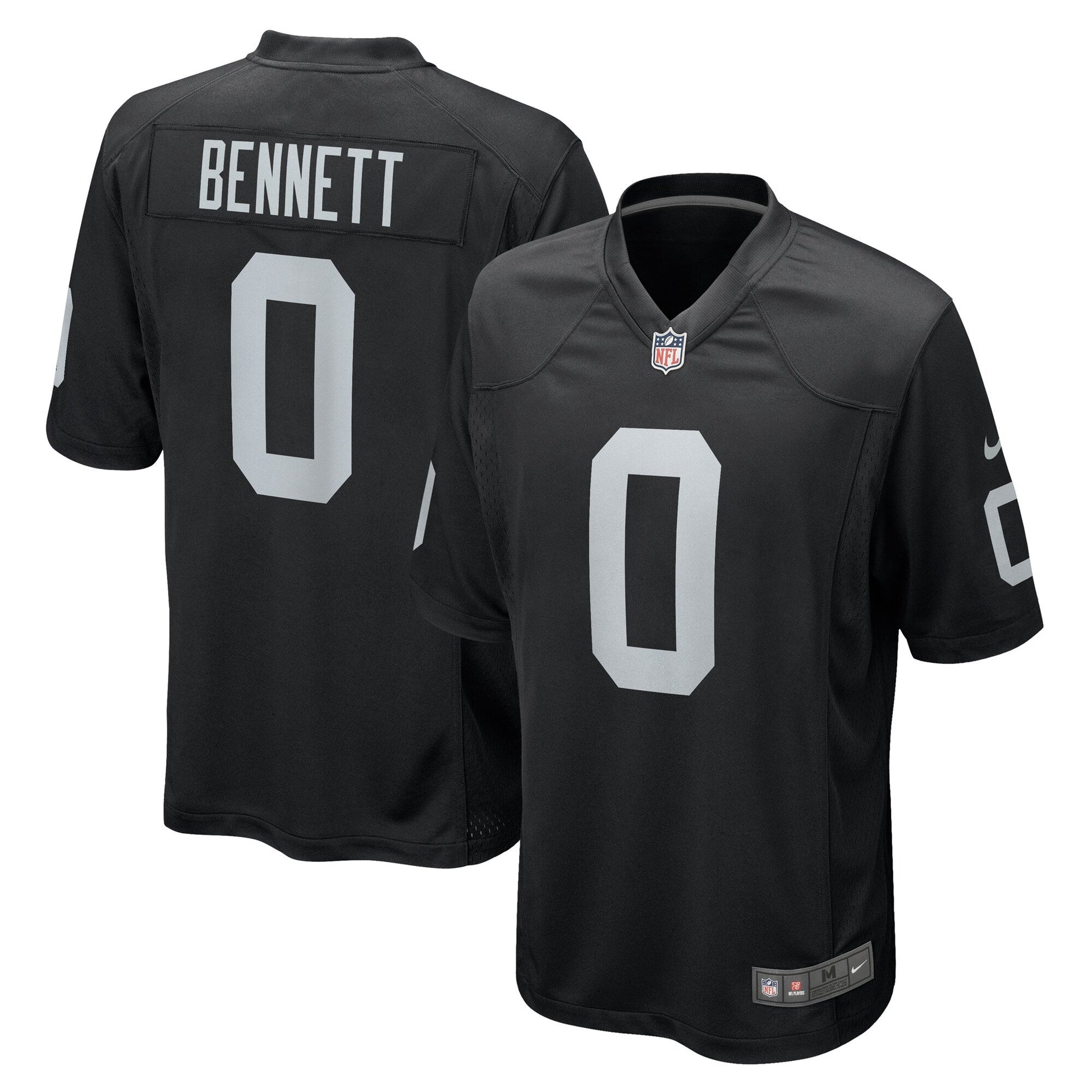 Jakorian Bennett Las Vegas Raiders Nike Team Game Jersey - Black football jersey product view 1