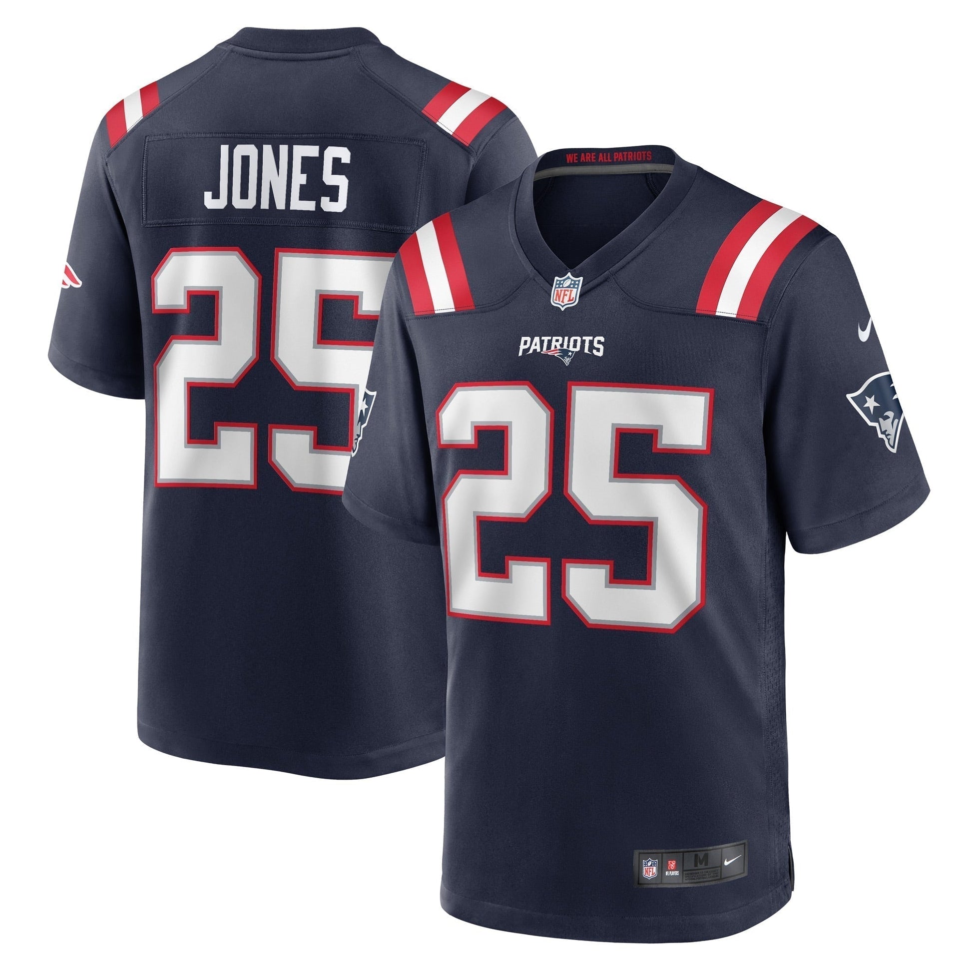 Marcus Jones New England Patriots Nike Game Jersey - Navy football jersey product view 1