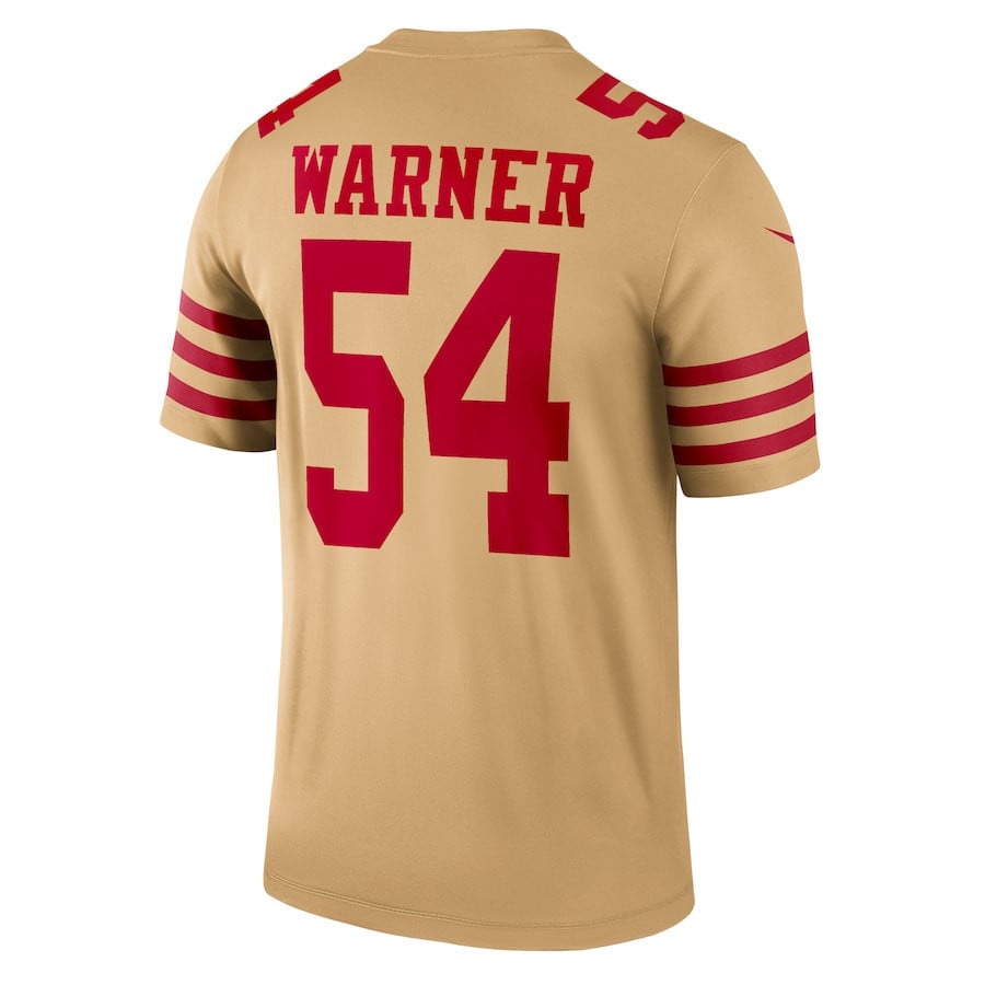 Fred Warner 54 San Francisco 49ers Inverted Legend Jersey - Gold football jersey product view 3