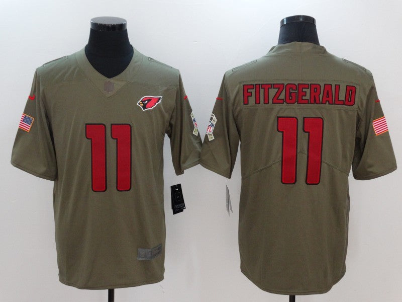Men's Arizona Cardinals Larry Fitzgerald #11 Brown Player Game Jersey1 football jersey product view 1