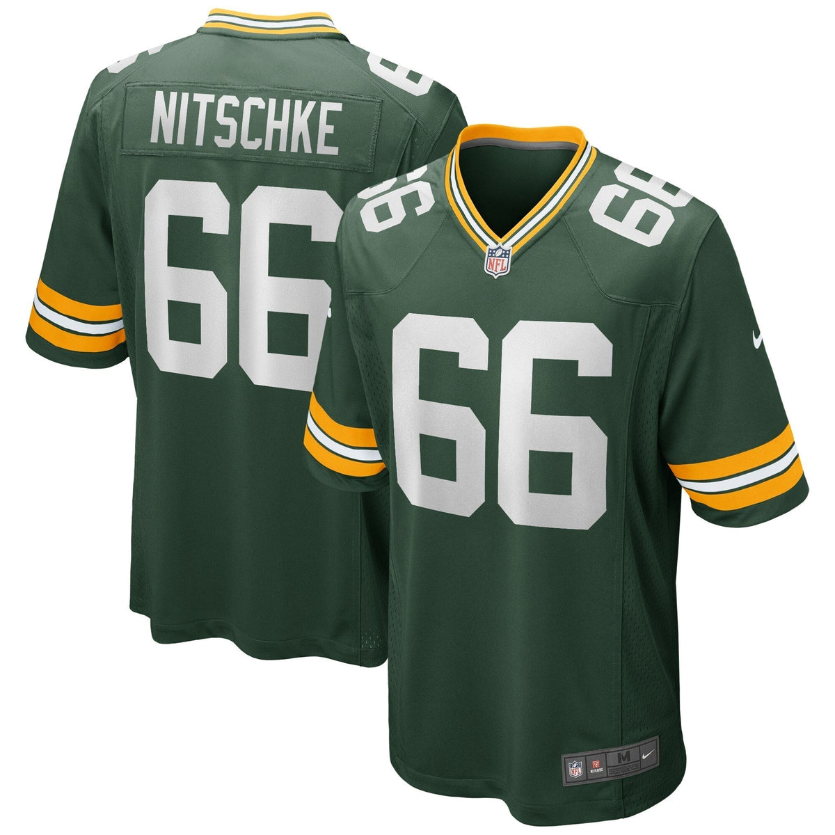 Ray Nitschke Green Bay Packers Nike Game Retired Jersey - Green football jersey product view 1