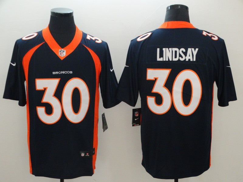 Men's Denver Broncos Phillip Lindsay #30 Navy Game Jersey1 football jersey product view 1