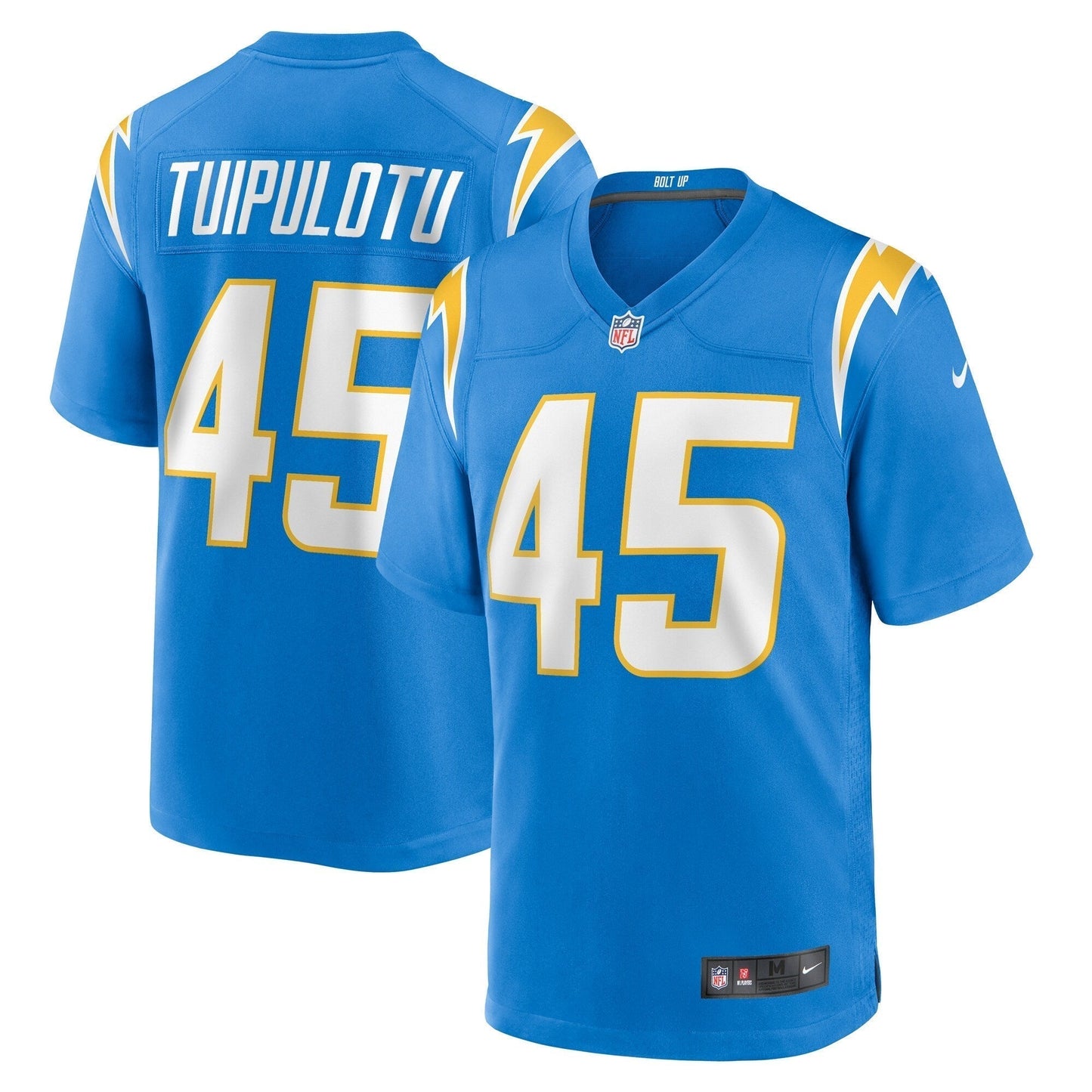Tuli Tuipulotu Los Angeles Chargers Nike Team Game Jersey - Powder Blue football jersey product view 1