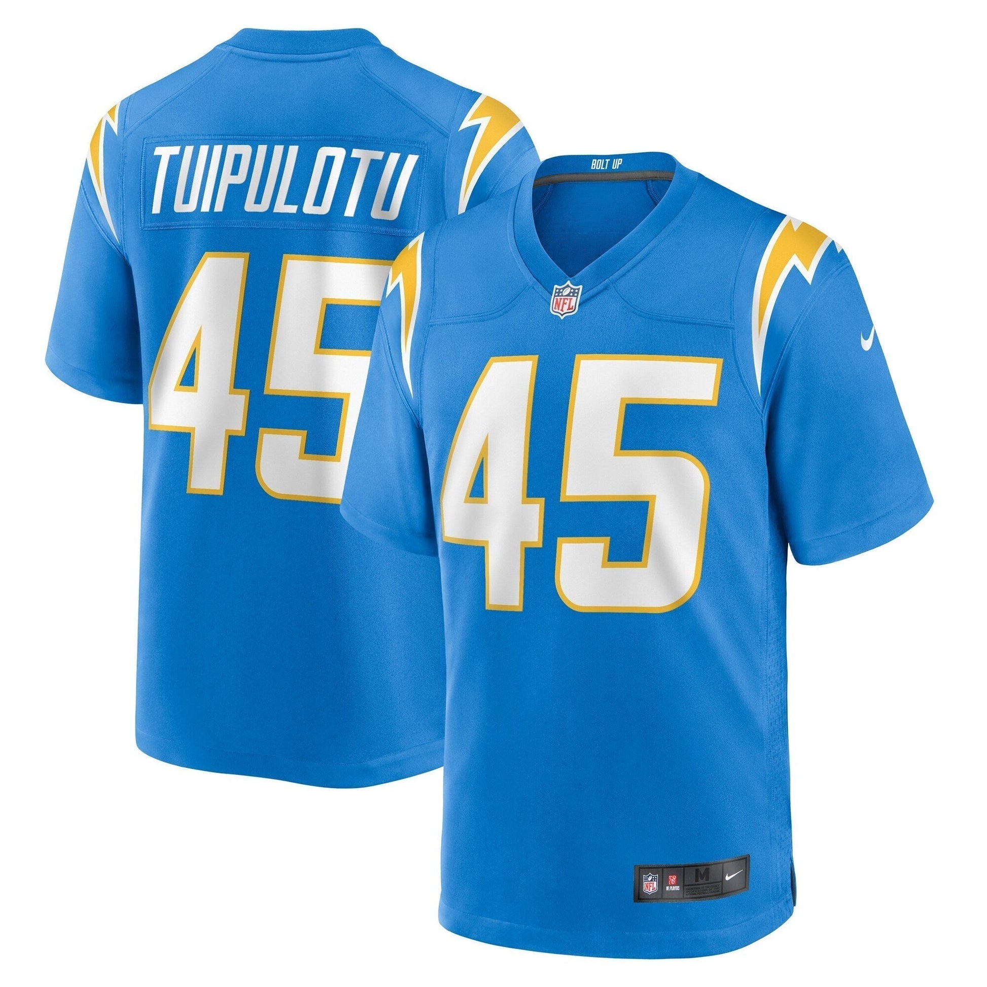 Tuli Tuipulotu Los Angeles Chargers Nike Team Game Jersey - Powder Blue football jersey product view 1
