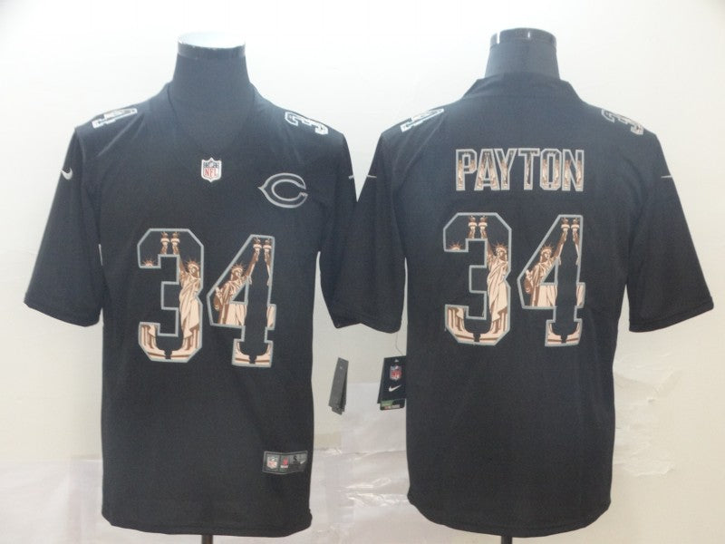 Men's Chicago Bears #34 Walter Payton Black Player Game Jersey1 football jersey product view 1