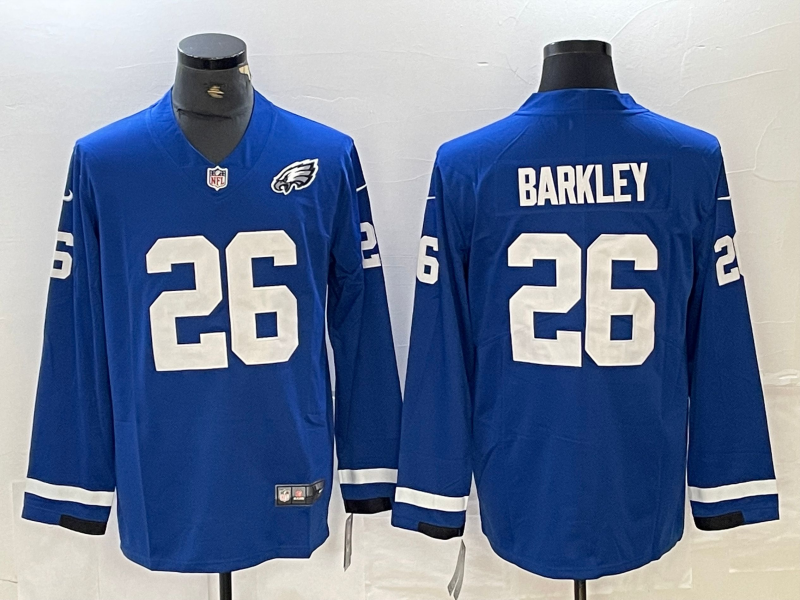 Men's Philadelphia Eagles Saquon Barkley #26 Blue Game Jersey1 football jersey product view 1