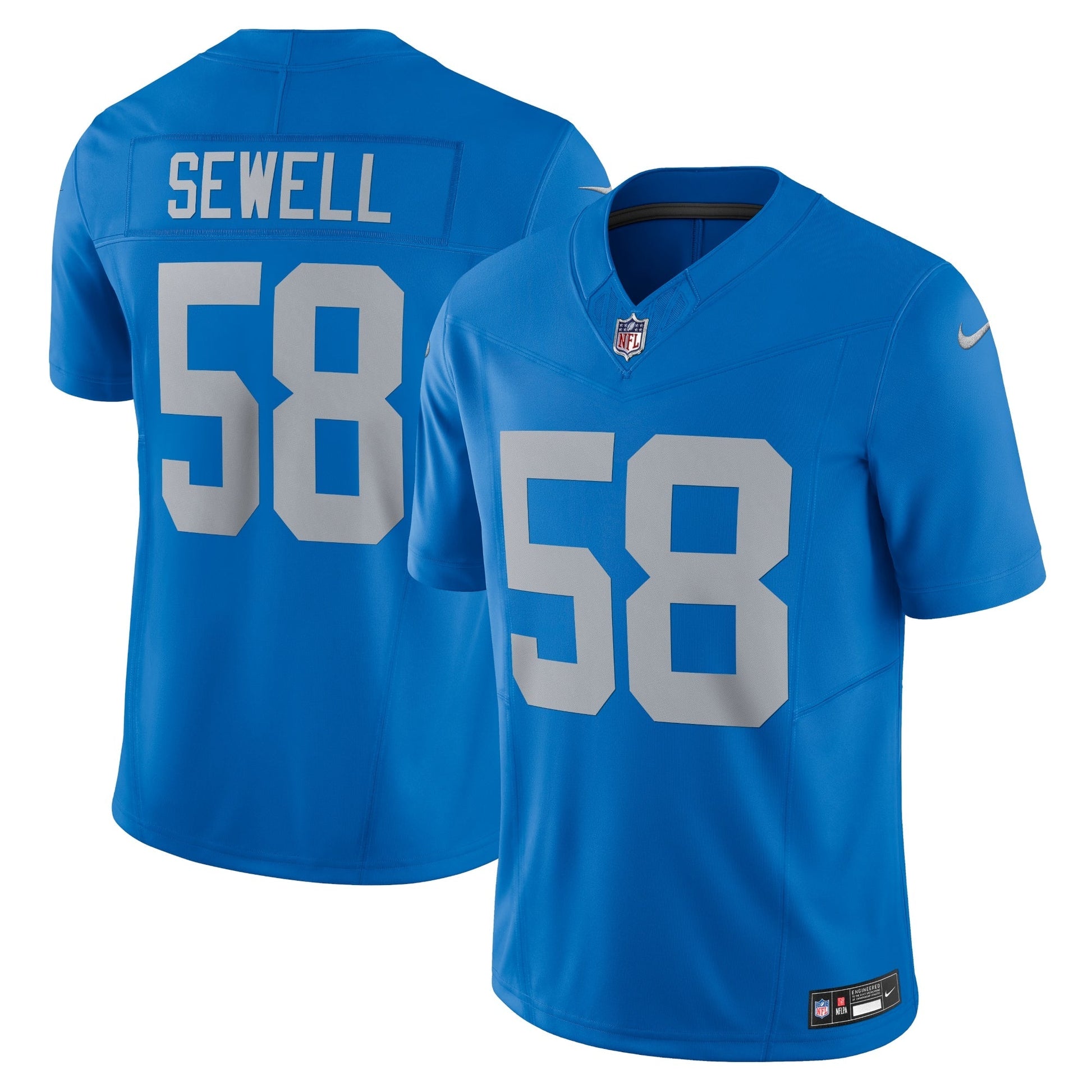 Penei Sewell Detroit Lions Nike Vapor F.U.S.E. Alternate Limited Jersey - Blue football jersey product view 1