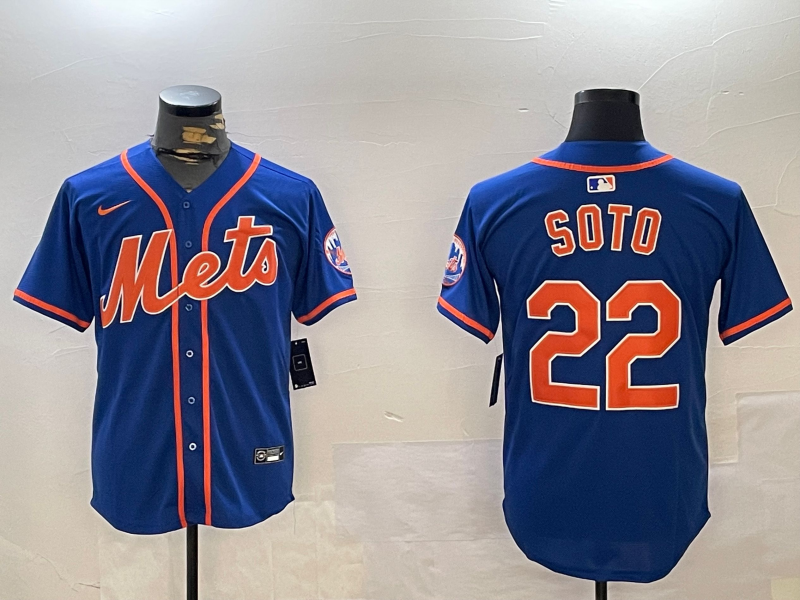 Men's New York Mets Juan Soto #22 Royal Alternate Replica Player Jersey1 baseball jersey product view 1