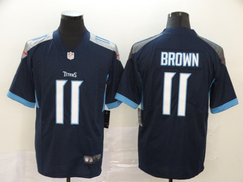 Men's Tennessee Titans A.J. Brown #11 Navy Game Jersey1 football jersey product view 1
