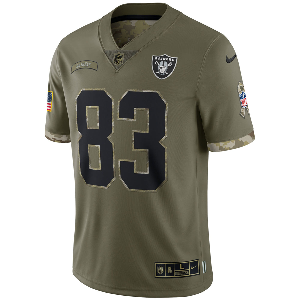 Darren Waller Las Vegas Raiders Nike Salute To Service Limited Jersey - Olive football jersey product view 2