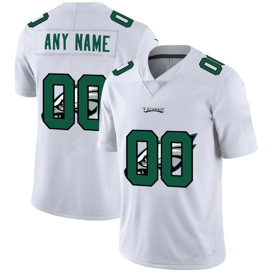 Custom1 Philadelphia Eagles White Team Big Logo Vapor Untouchable Limited Jersey1 Stitched American Football Jerseys football jersey product view 1