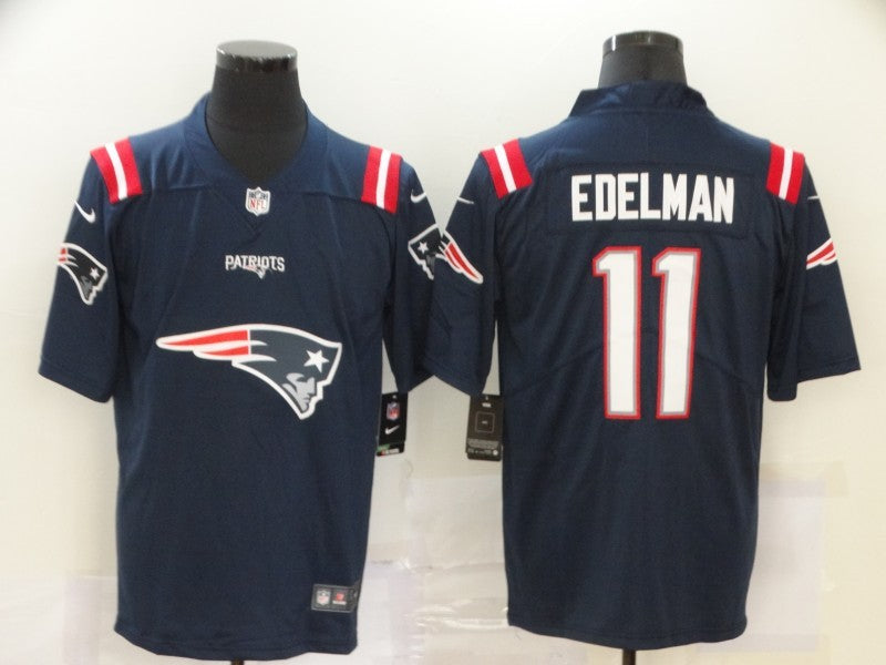 Men's New England Patriots Julian Edelman #11 Navy Game Player Jersey1 football jersey product view 1