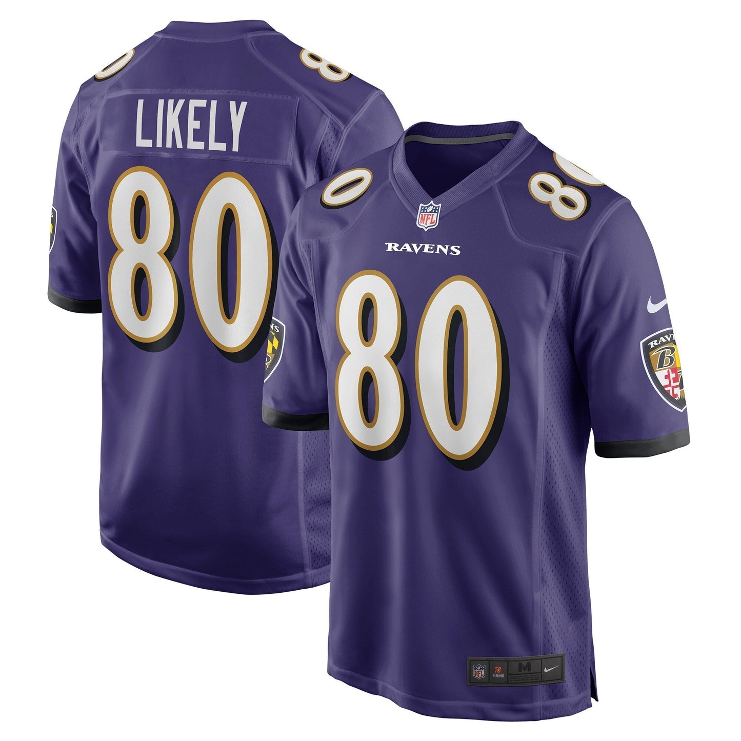 Isaiah Likely Baltimore Ravens Nike Game Jersey - Purple football jersey product view 1
