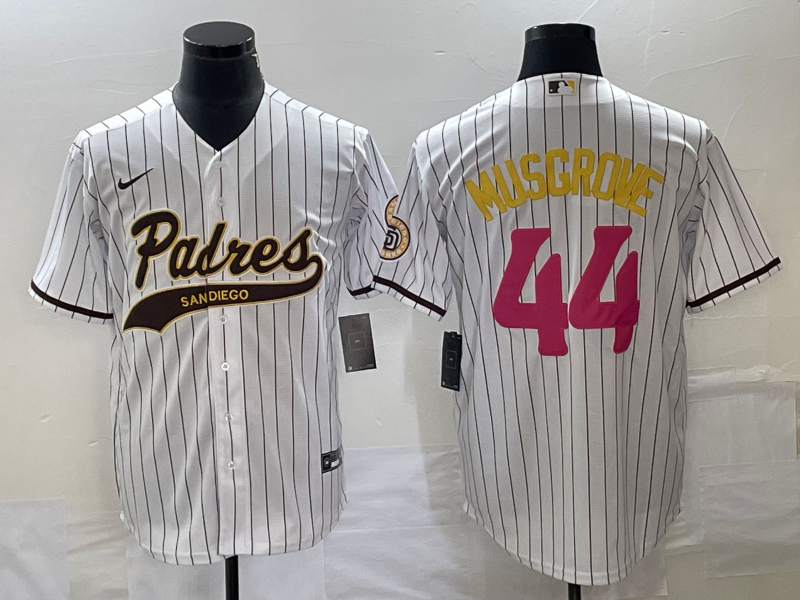 Men's San Diego Padres Joe Musgrove #44 White Replica Player Jersey Joint Edition baseball jersey product view 1