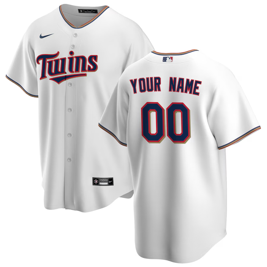 Men's Minnesota Twins White Replica Custom Jersey1 baseball jersey product view 1