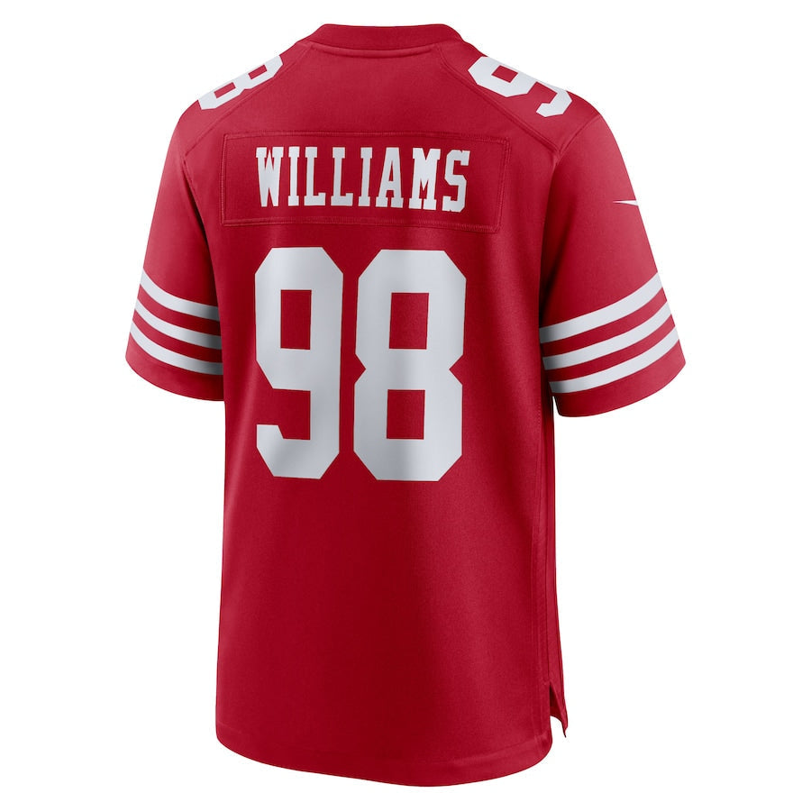 Men's San Francisco 49ers Mykel Williams Nike Scarlet 2025 NFL Draft First Round Pick Game Jersey football jersey product view 3