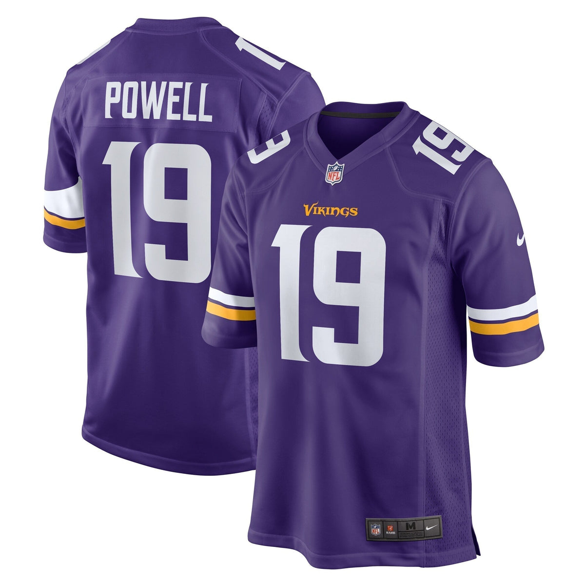 Brandon Powell Minnesota Vikings Nike Game Jersey - Purple football jersey product view 1