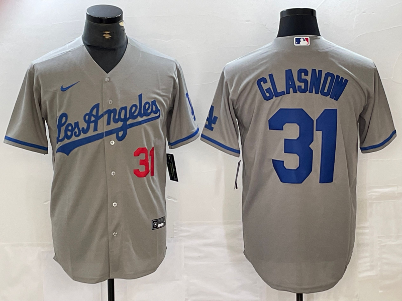 Men's Los Angeles Dodgers Tyler Glasnow #31 Gray Game Jersey1 baseball jersey product view 1