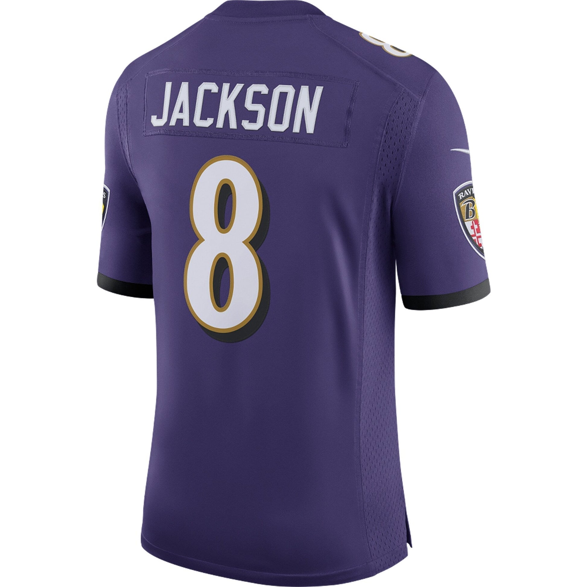 Lamar Jackson Baltimore Ravens Nike Speed Machine Limited Jersey - Purple football jersey product view 3