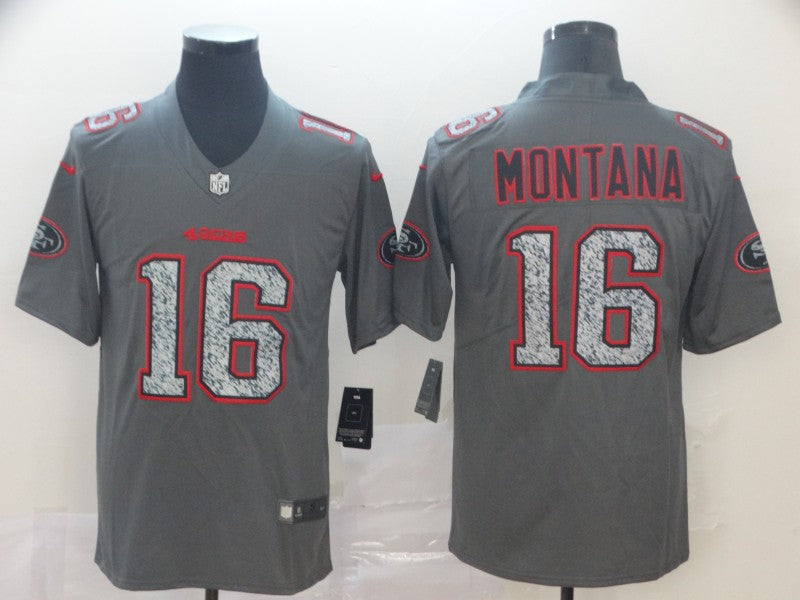 Men's San Francisco 49ers Joe Montana #16 Gray Game Player Jersey1 football jersey product view 1