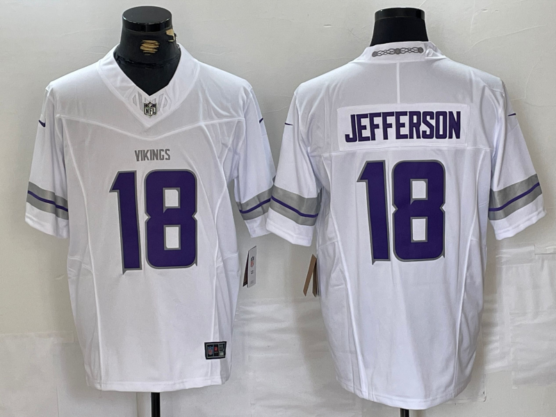 Men's Minnesota Vikings Justin Jefferson #18 White Alternate Vapor F.U.S.E. Elite Player Jersey1 football jersey product view 1