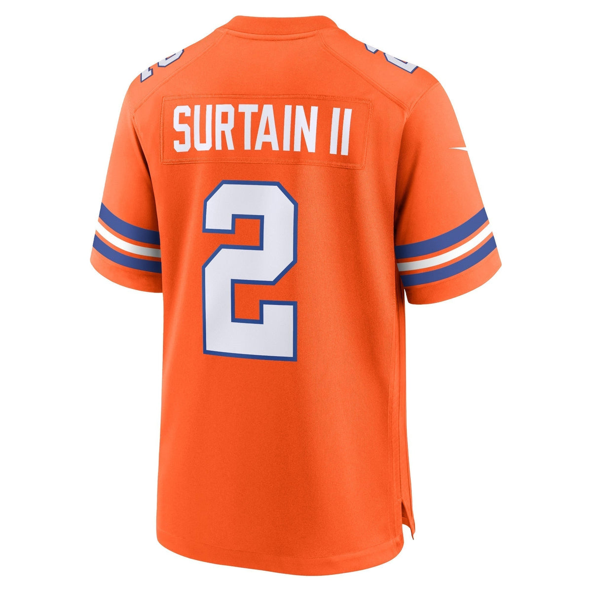 Patrick Surtain II Denver Broncos Nike Mile High Collection 1977 Throwback Game Jersey - Orange football jersey product view 3