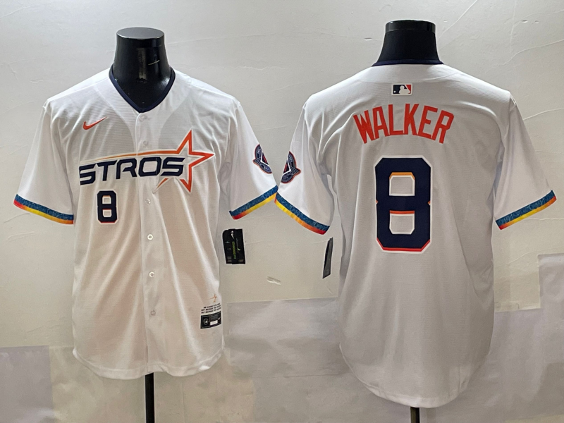 Men's Houston Astros Christian Walker #8 White 2025 City Connect Limited Player Jersey baseball jersey product view 1